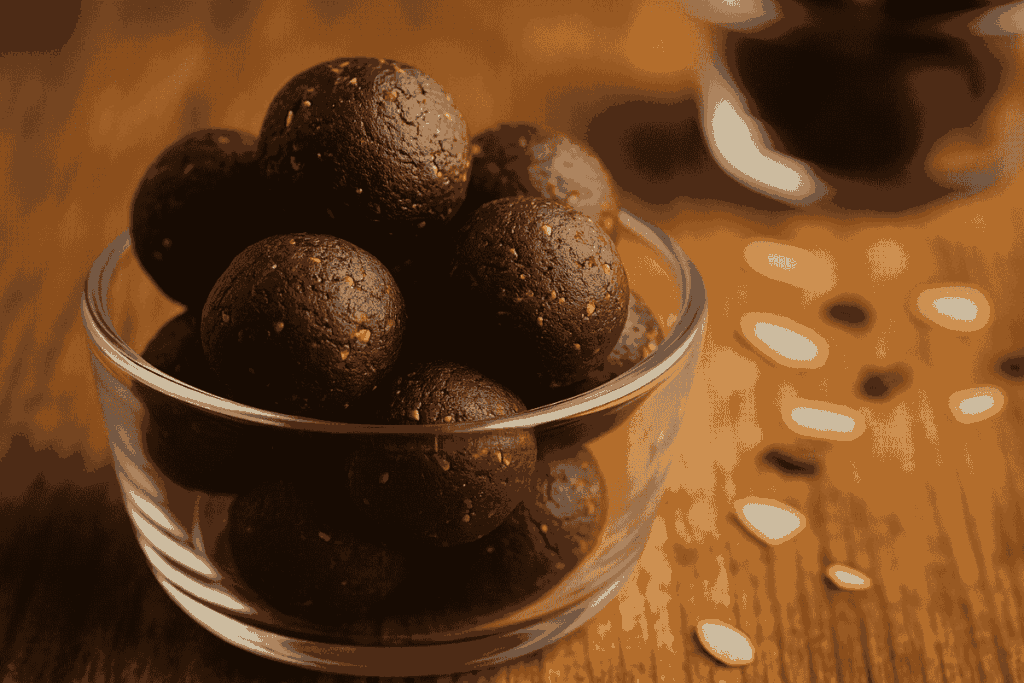 schale mit schoko protein balls